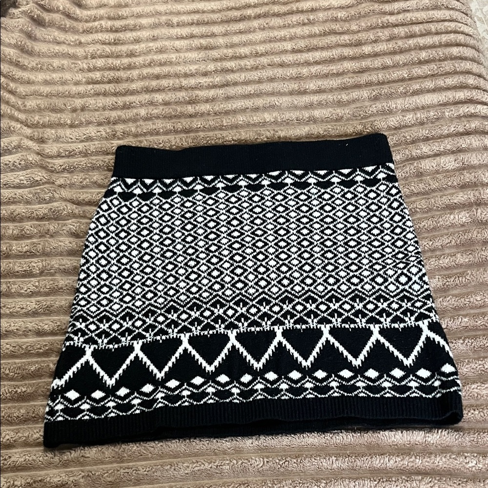 Loft Black and White Patterned Women's Skirt